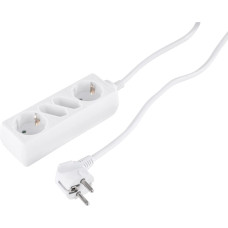 Mājsaimniecības pagarinātājs ar zemējumu, 3 x 1,5 mm, 1,5 m, 4 kontaktligzdas, balts