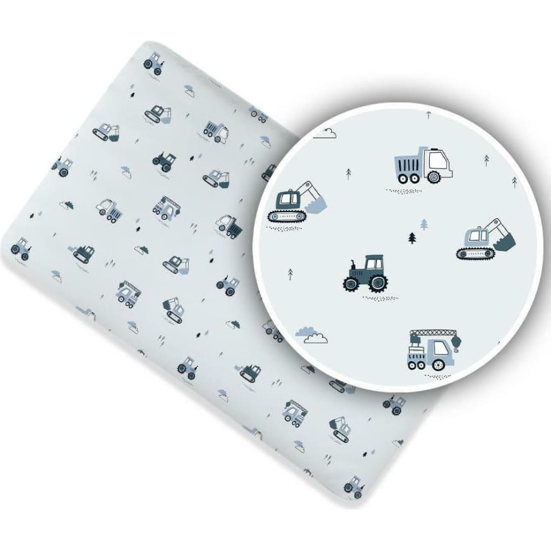 Ankras bed sheet with elastic band 120x60 blue construction machines (Kopija)