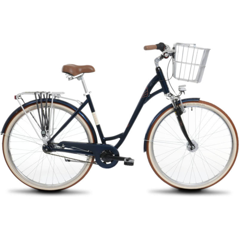 Romet Bicycle ROMET Art Deco Lux, with front basket, blue (L)
