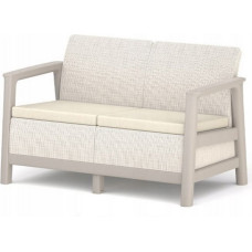 Keter Dārza dīvāns divvietīgs Scandi Linea 2 Seater Sofa oļu pelēks/gai&scaron;i bē&scaron;s