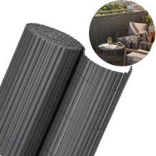 Springos PVC uždangalas-maskavimo kilimėlis 400x100 cm balkonui, terasai, tvorai, tamsiai pilkas
