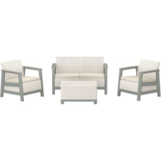 Keter Dārza mēbeļu komplekts Scandi Linea 2 Seater Set oļu pelēks/salvijzaļa akmens tonī