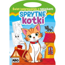 KOLOROWANKI Z NAKLEJKAMI SPRYTNE KOTKI