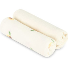 Sensillo DIAPER CRUSHED MUSLIN 60X75 2-PACK PEACH CREAM