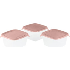 Curver Pārtikas trauciņu komplekts 3 gab. kvadrāts 3x1,2L Fresh&Go rozā