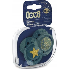Lovi 22/892 Smoczek silikonowy dynamiczny 0-3 m 2 szt Stardust green