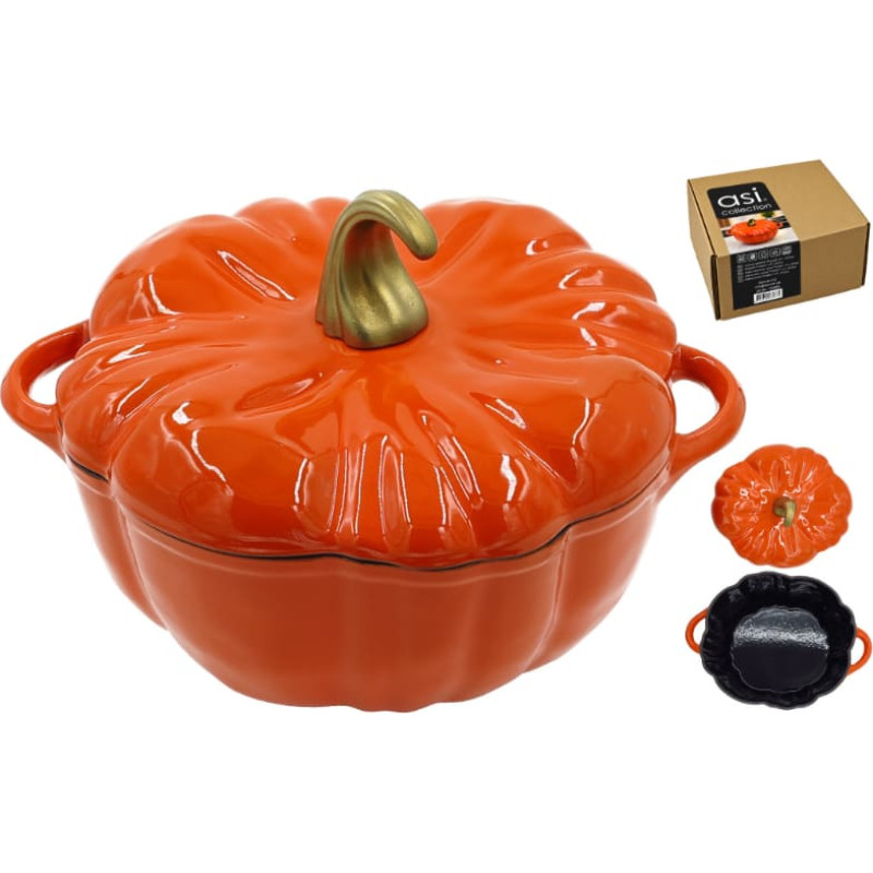 Asi Collection Čuguna sautējamais katls ar vāku "Pumkin" 3,7L / &Oslash;25,5cm