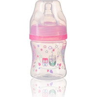 Babyono Anti colic wide neck plastic bottle, 120 ml pink 402/02