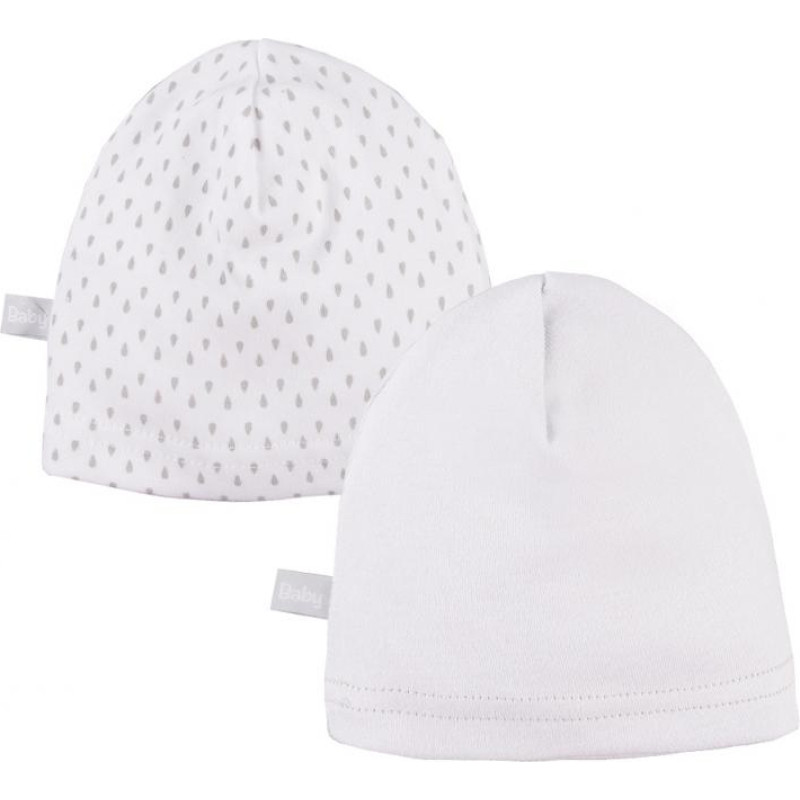 Ubranka EWA 906748 Czapka Smerfetka 2-pak biała 68