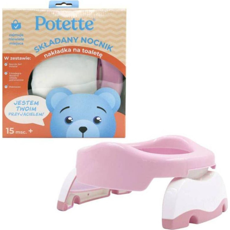 Potette Plus 2730B-PINK 2w1 Nocnik dla dziecka i nakładka na toaletę r&oacute;żowy