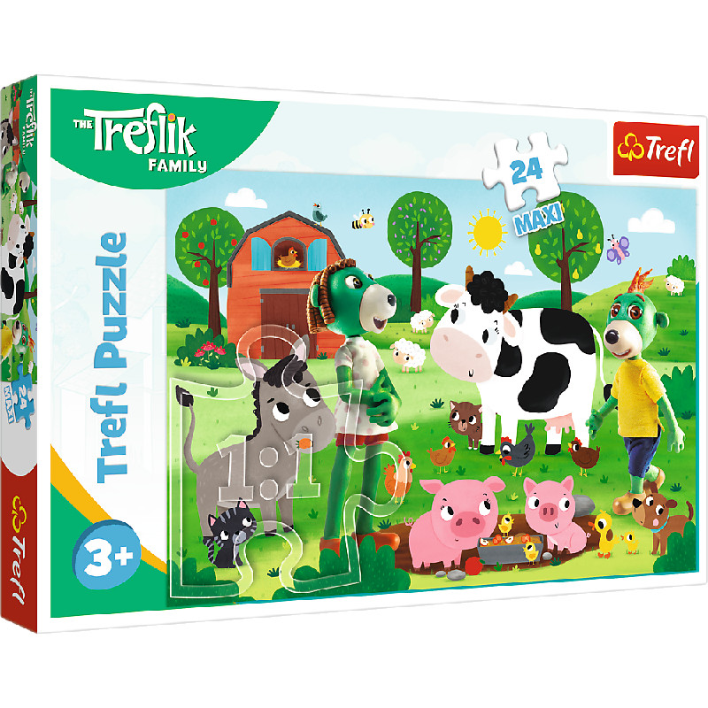 Trefl 14360 Puzzle 24 MAXI Rodzina Treflików / Zimowy czas z Treflikami