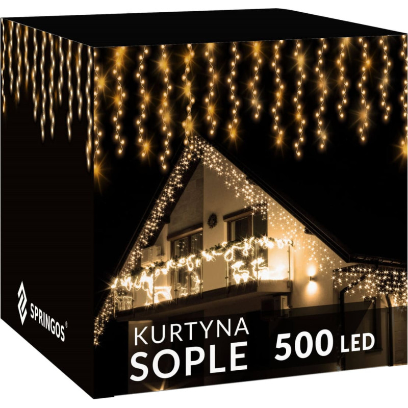 Springos CL0501 Varveklio uždanga 500 LED