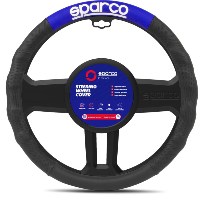 Sparco Steering Wheel Cover, black/blue
