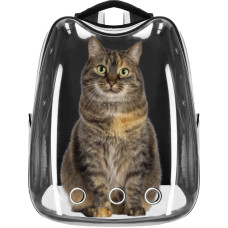 Springos Gyvūnų pernešimo kuprinė katėms, šunims ir triušiams Springos PA0229, iki 12 kg, 40 x 34 x 21 cm, pilka, skaidri