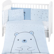 KIKKABOO patalynės komplektas, 6 vnt. 60x120cm Bear with me Blue