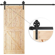 Springos Stumdomų durų sistema Springos HA5007, 183 cm, barn door, bėgelis su furnitūra iki 100 kg, juoda