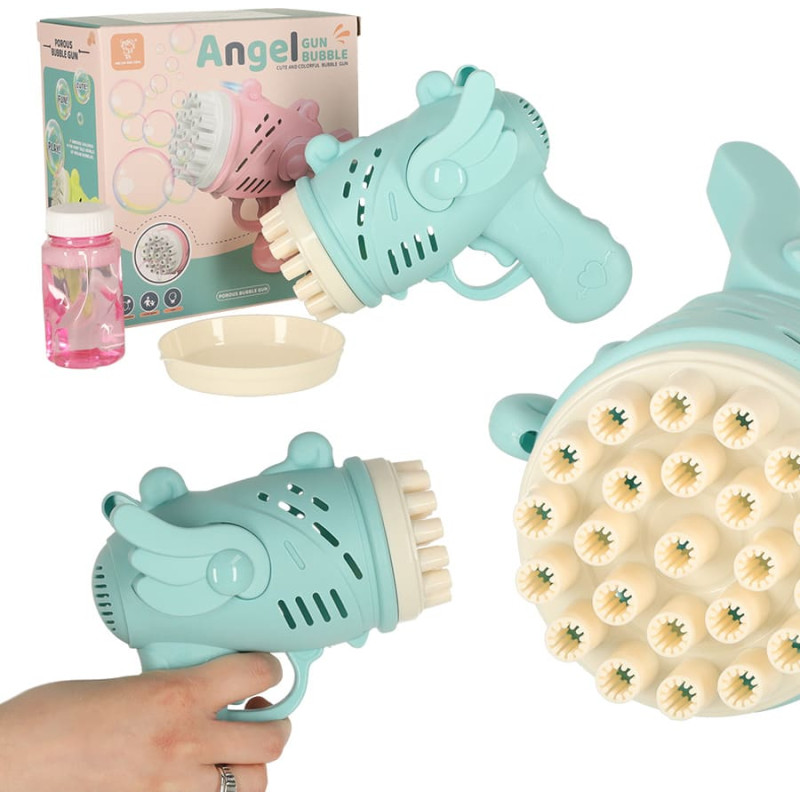 Muilo burbulų pistoletas su sparnais, mėlynos spalvos