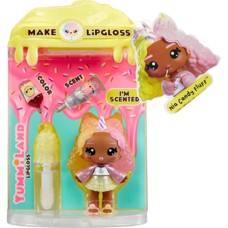 MGA 525462X1EUC Yummiland Lip Gloss Doll Series 2- Cotton Candy (Nia Candy Fluff) for Sidekick
