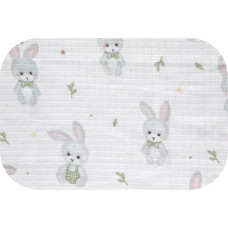 Ega Kids Diaper - 14022 - TETRA PRINT - EGA - RABBIT with a BOW TIE - size 70x80 cm