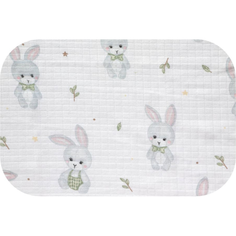 Ega Kids Diaper - 14022 - TETRA PRINT - EGA - RABBIT with a BOW TIE - size 70x80 cm