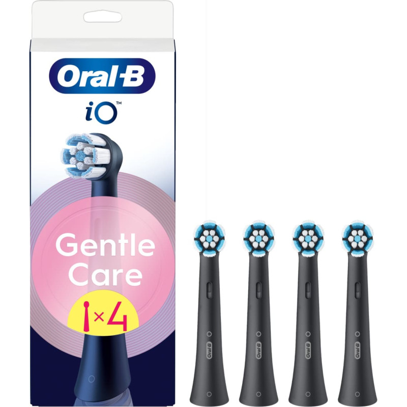 Braun SBF-4 Oral-B GentleCare zobu birstes uzgaļi, melni, 4 gab. - iO RB SBF-4