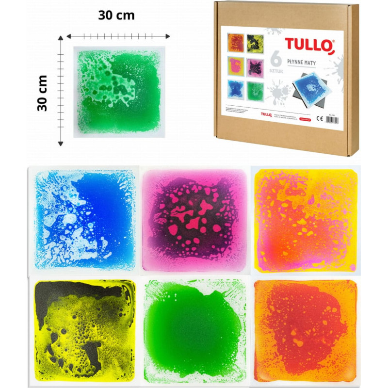Tullo 702 sensorinis takelis – sensorinės plytelės su skysčiu, 6 vnt.