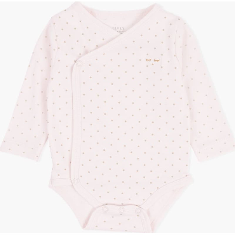 Livly Clothing Bodijs Livly Saturday Crossed Body, pink/silver dots