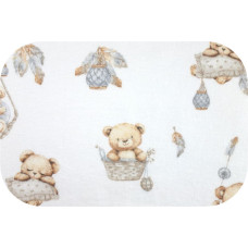 Ega Kids Diaper - 30237 - FLANNEL PRINT - EGA - BEARS in BASKET - WHITE - size 70x80 cm