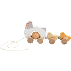 Viga PolarB medinė traukiama višta su viščiukais