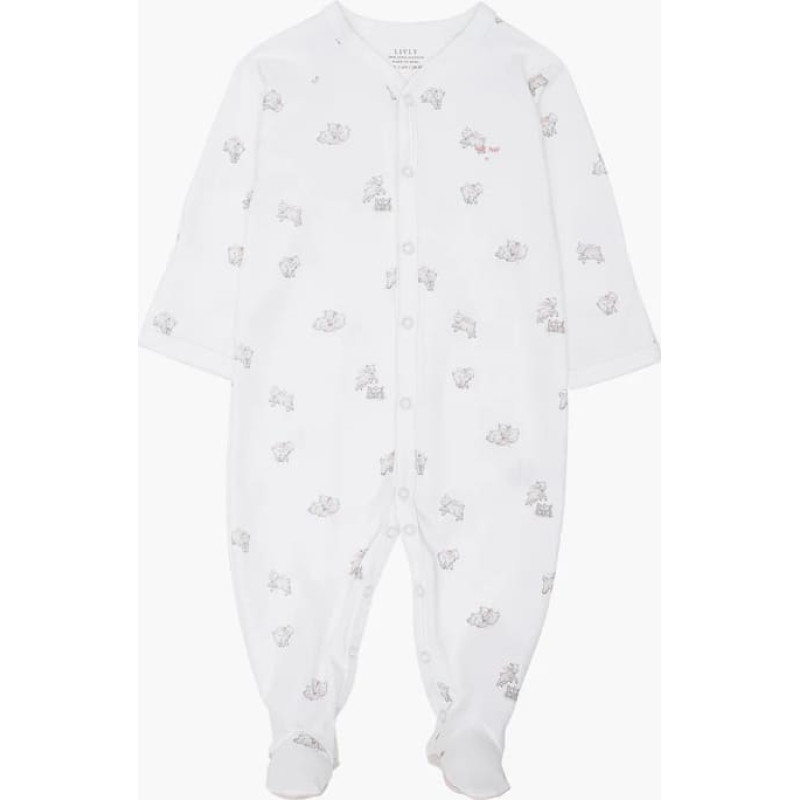 Livly Clothing Rāpulis Livly Counting Sheep Simplicity Footie Pink