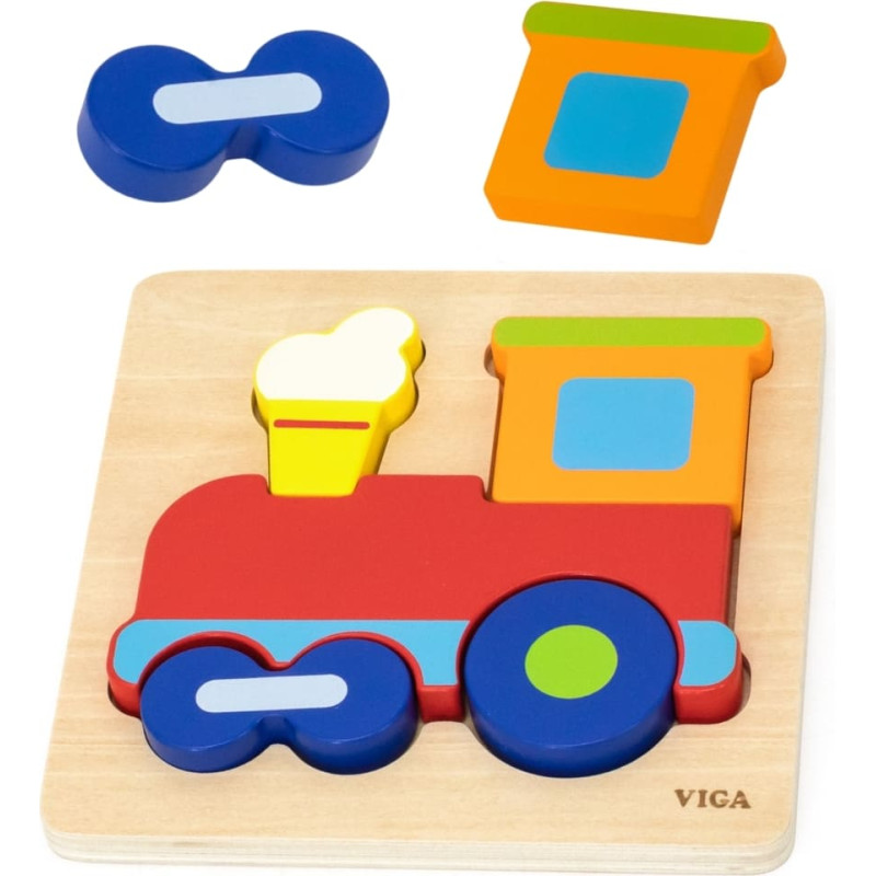 Viga Drewniana Układanka Edukacyjna Montessori Pociąg