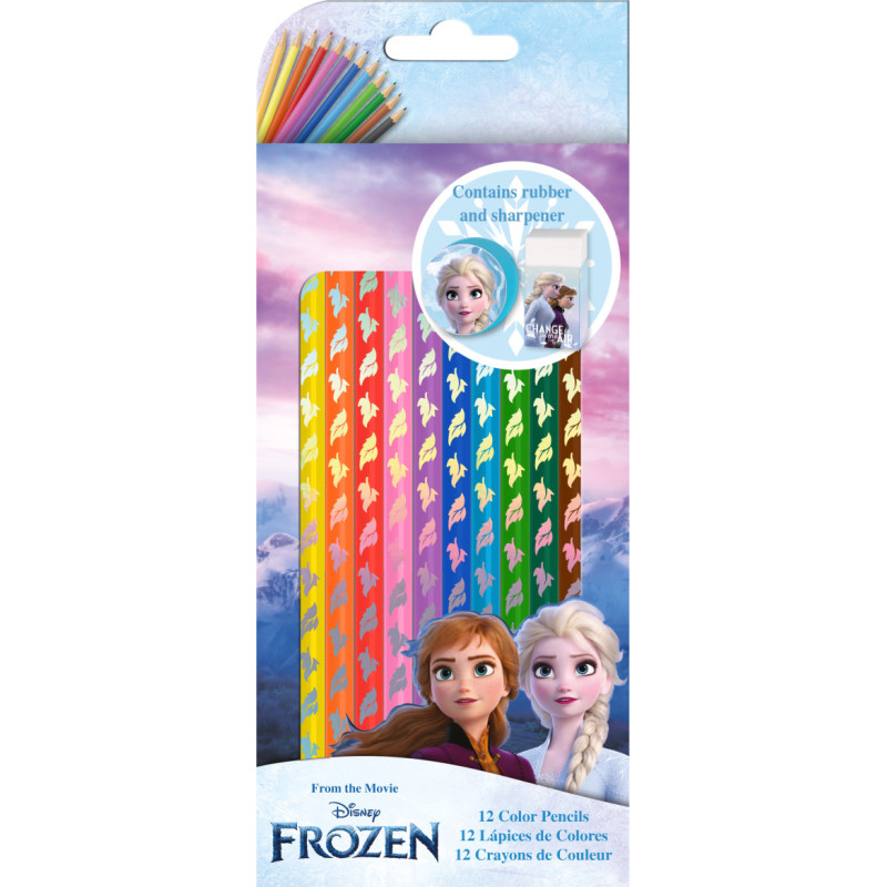 Kids Euroswan - Akcesoria Licencyjne SET PENCILS 12 COLOURS FROZEN 2