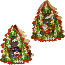 CHOINKA DREWNIANA LAMPION ZE ŚWIATŁEM