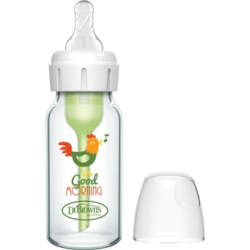 Dr.browns SB41631 GLASS BOTTLE STANDARD 120ML OPTION PLUS ROOSTER