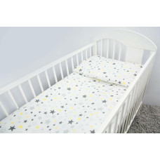 Ankras Cover set -  2 pcs - 135x100, 40x60 - STARS - GREY