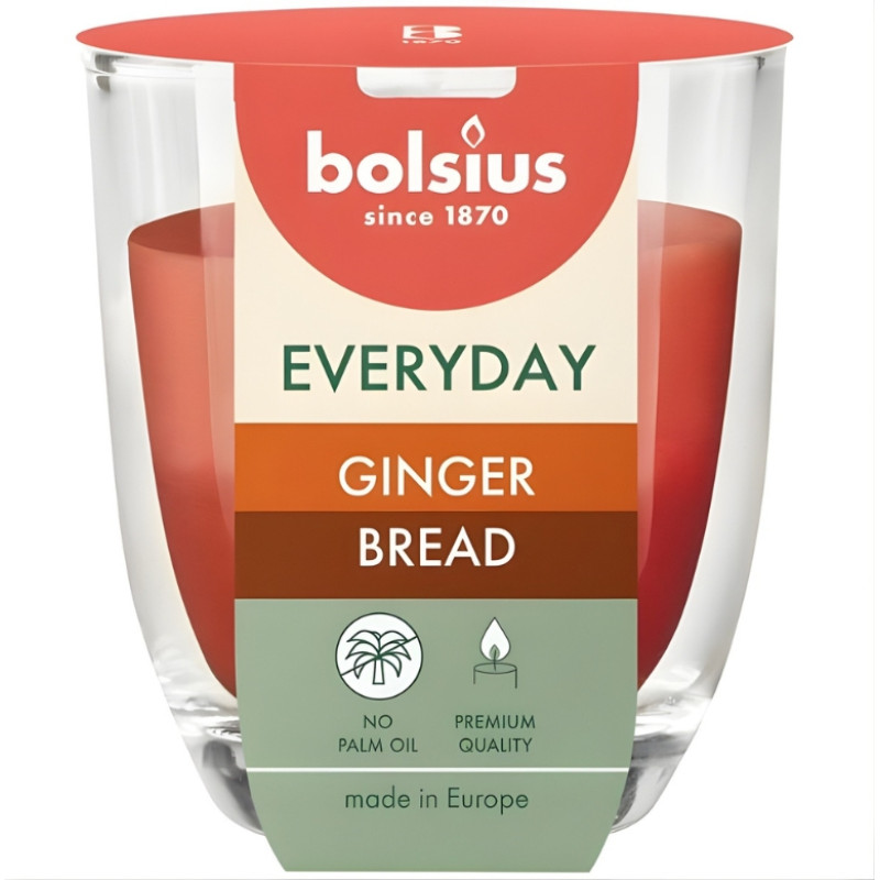 Bolsius Svece arom. stikla gl. Everyday &Oslash;80x70mm ginger bread