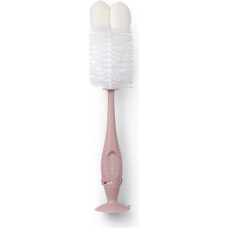 Babyono 728/06 BOTTLE AND PACIFIER BRUSH WITH SUCTION CUP PINK