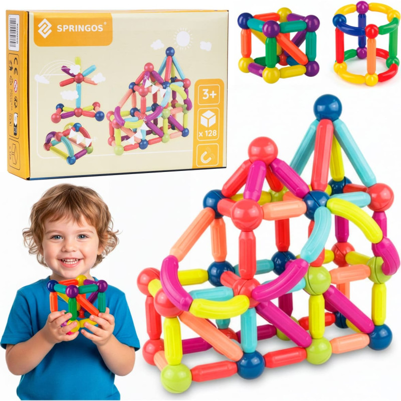 Springos Magnetinis konstruktorius 128 dalių Springos KG0050