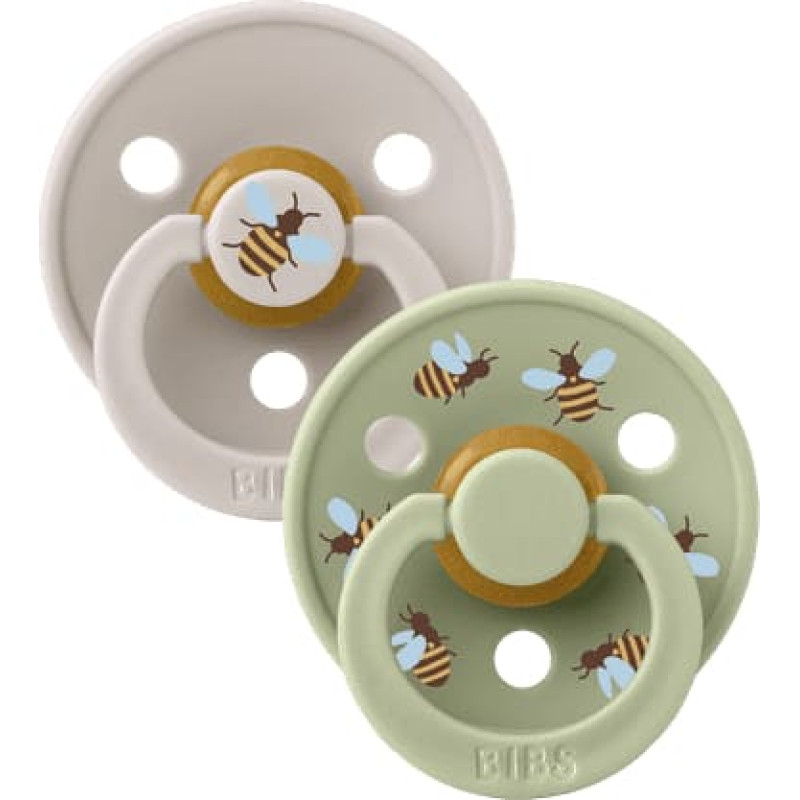 Bibs Studio Collection Colour Round &ndash; Urban Garden Bumblebee Mushroom Mix 0-6m 2pcs