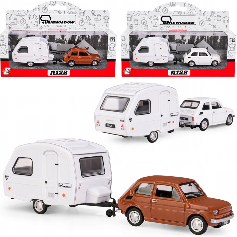 FIAT 126P PRZYCZEPA NIEWIADÓW KAMP. 1:43