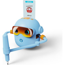 Interaktīva izglītojoša robota rotaļlieta, kas mācās zīmēt flomāsterus zilā krāsā