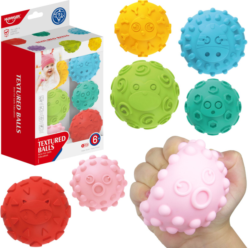 PIŁKI MIĘKKIE SENSORYCZNE 6 SZTUK