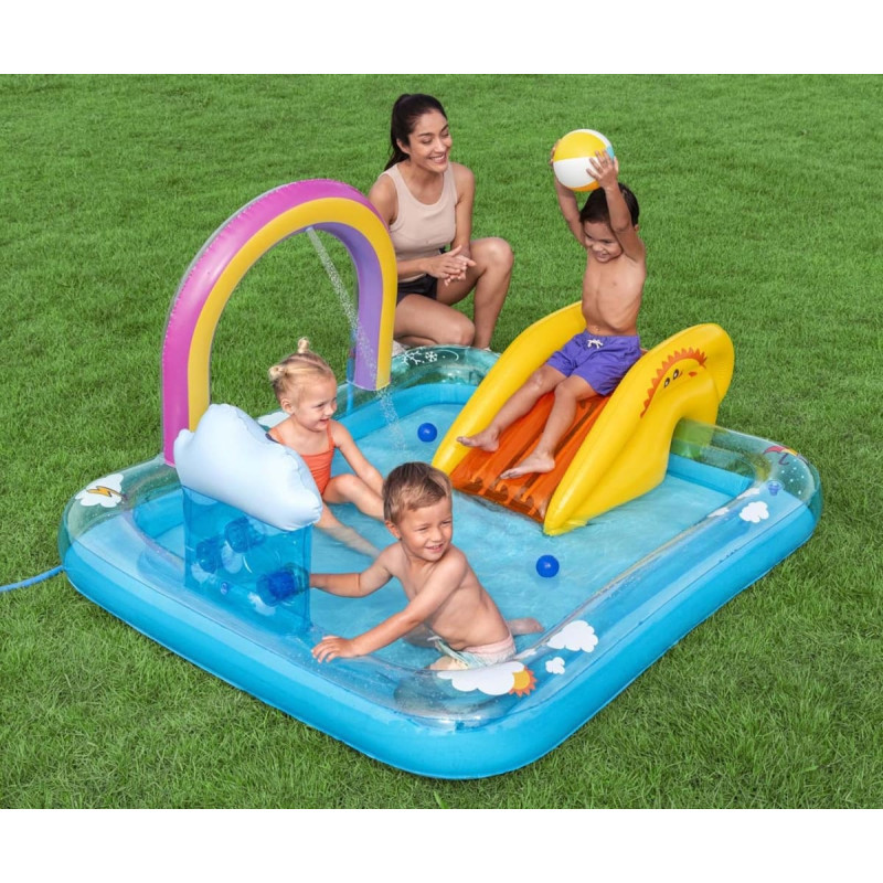 Bestway 53174 – žaidimų aikštelė su čiuožykla „Vaivorykštė“, 1,88 × 1,50 × 0,89 m