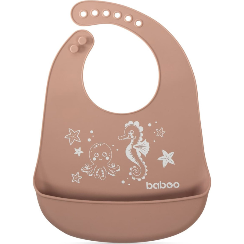 Baboo Silicone Bib Sea Life, Cacao