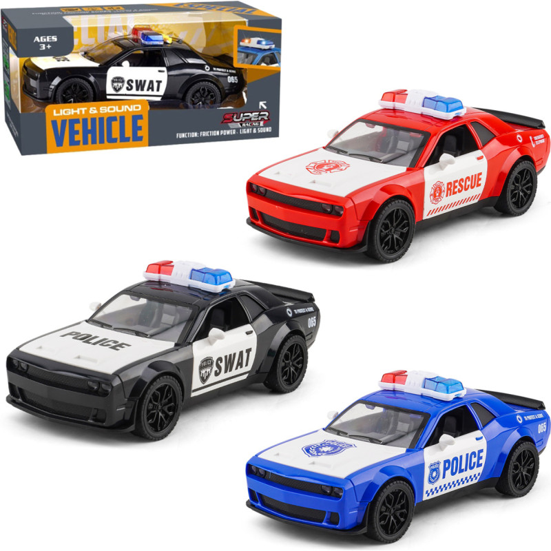 AUTO POLICYJNE ŚWIATŁO DŹWIĘK 3 WZORY