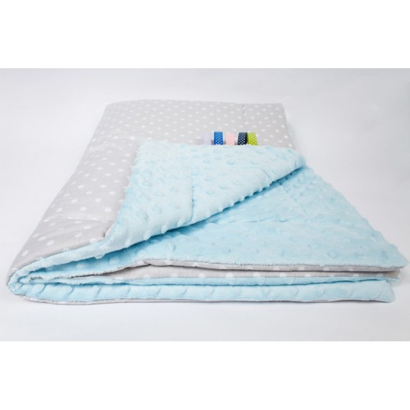 Ankras Sedziņa divpusēja MINKY Dots grey-blue 75х100 cm