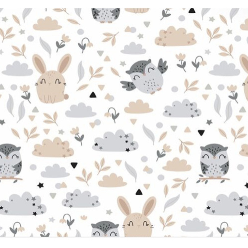 Atk Kieczmerscy Autiņ&scaron; flaneļa RABBIT&OWL 70x80 cm (4333)