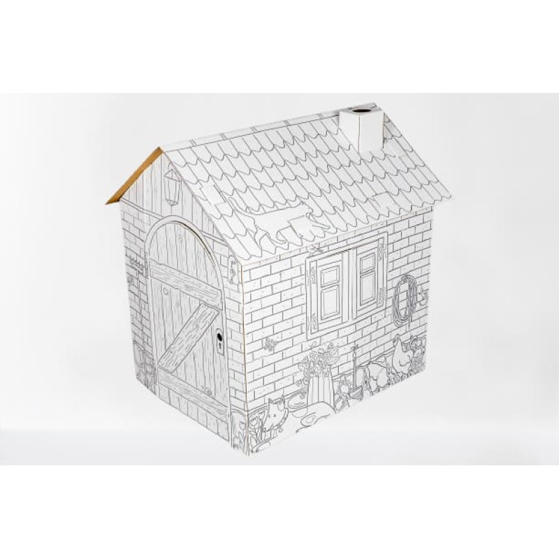 Annahouse Foldable Cardboard Playhouse Country House 87 × 71 × 88 cm