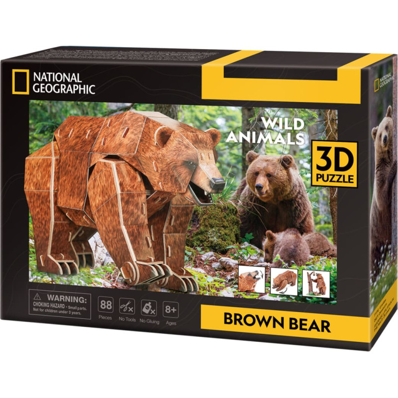 Cubic Fun CUBICFUN NG 3D dėlionė &bdquo;Rudasis lokys&ldquo;
