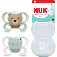 NUK 10175344 Perfect Match soother SI1 AIR BEAR/FROG 2pcs.